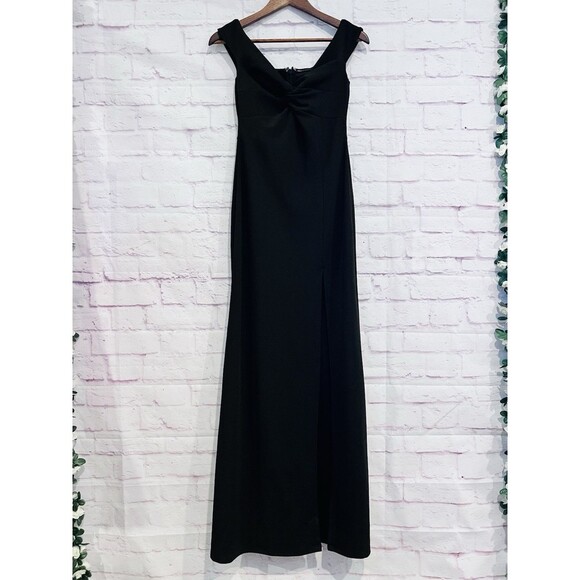 Lulus Black Behold My Love Black Off The Shoulder Twist Front Maxi Dress Small - Picture 2 of 11